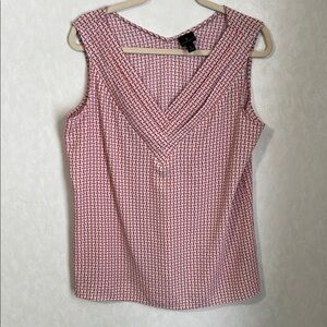 Worthington Tan Orange Pleated Layered V-Neck Sleeveless Blouse